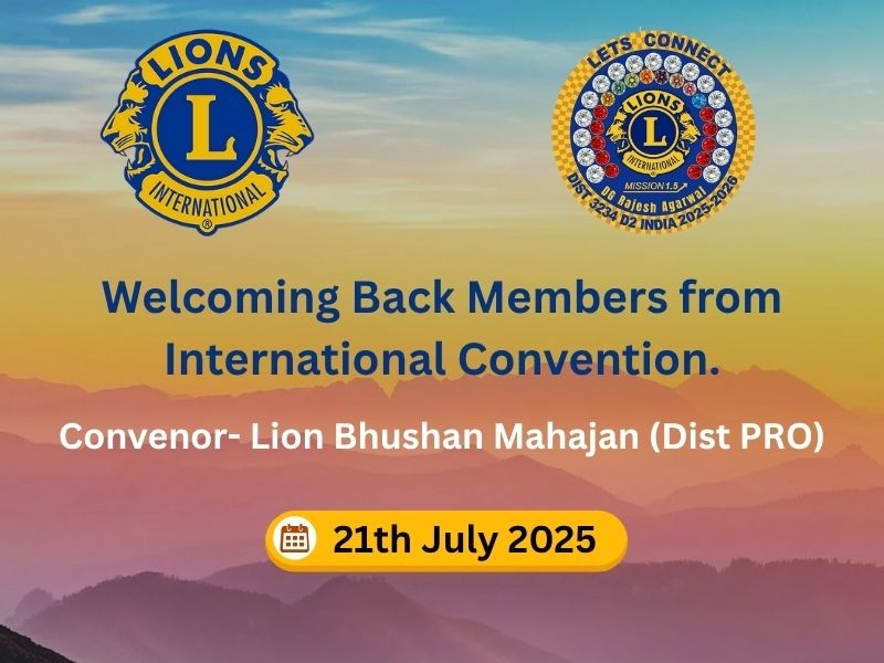 Welcoming Back Members from International Convention.